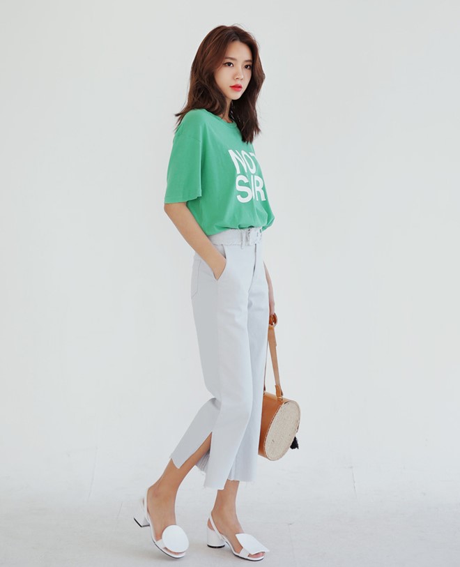 áo thun mix quần ống rộng